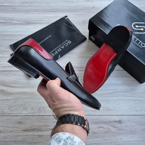 Leather Loafer with Hand-stitched Red Sole - Picture 5 of 7